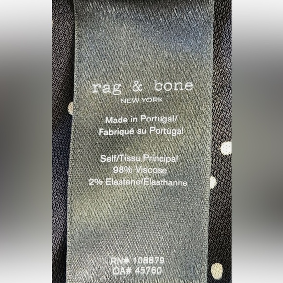 Rag & bone , ruched dress, Md-Lg , EUC , black/white - Picture 7 of 7